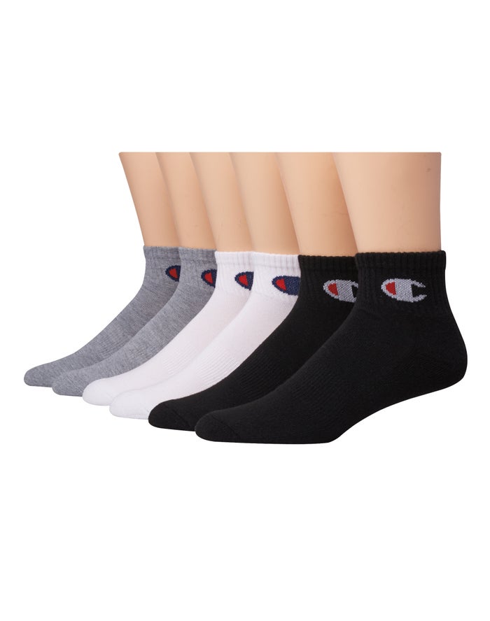 Calcetines Champion Mujer - Ankle C Logo 6-Pairs ( Blancas/Gris/Negras ) 0842651-WP